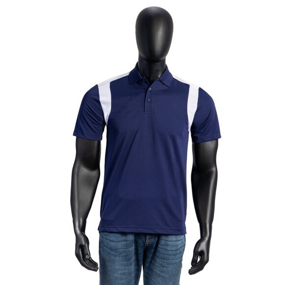 Polo, Men's Contrast Polo, Premium Performance Polo with Mesh White Contrast - Picture 2 of 9